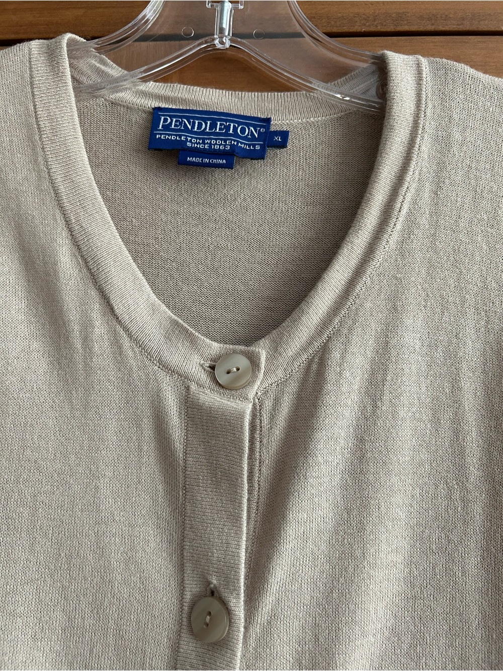 Pendleton Lightweight Button-Up Cardigan in Beige Size XL - Picture 3 of 6